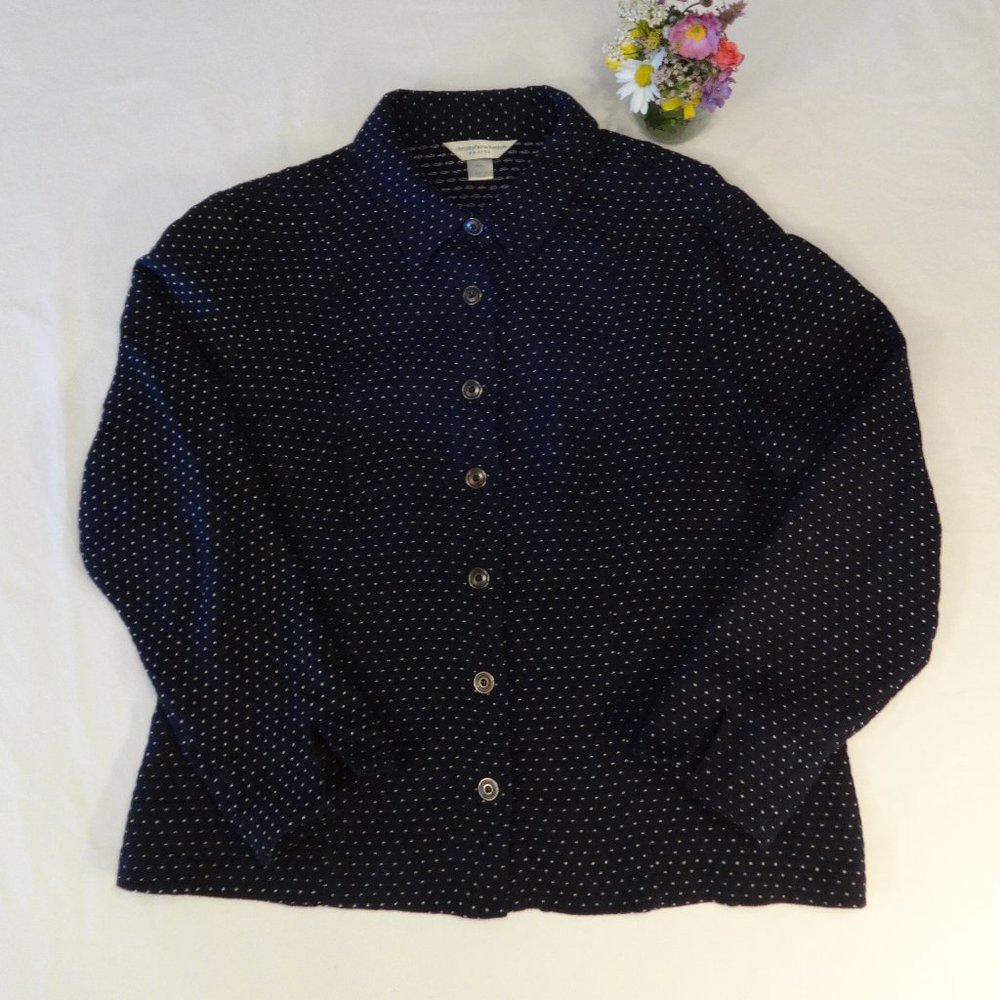 Christopher & Banks, Navy & White Polka Dots